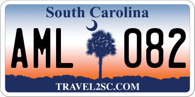 SC license plate AML082