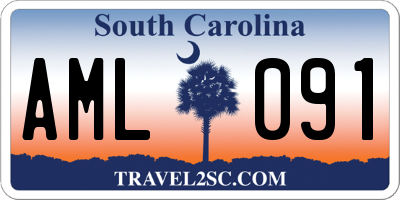 SC license plate AML091