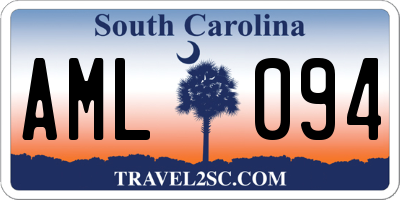 SC license plate AML094