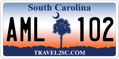 SC license plate AML102