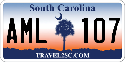 SC license plate AML107
