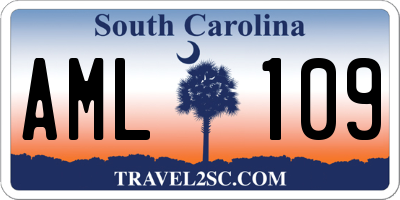SC license plate AML109
