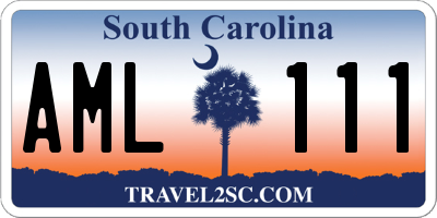 SC license plate AML111