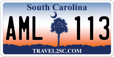 SC license plate AML113