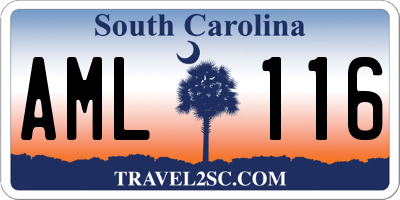 SC license plate AML116
