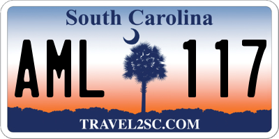 SC license plate AML117
