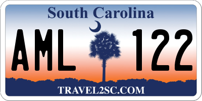 SC license plate AML122