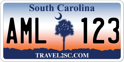 SC license plate AML123