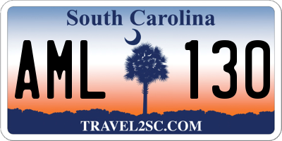 SC license plate AML130