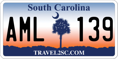 SC license plate AML139