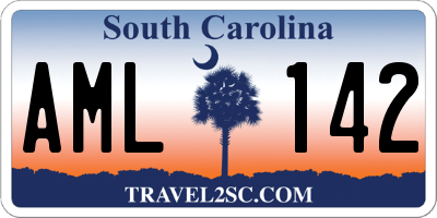 SC license plate AML142