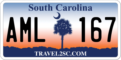 SC license plate AML167