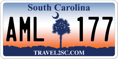 SC license plate AML177