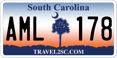 SC license plate AML178
