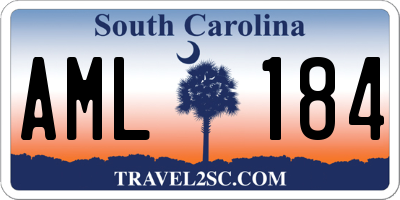 SC license plate AML184