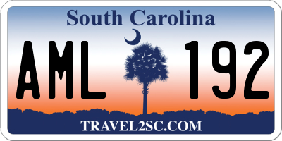 SC license plate AML192