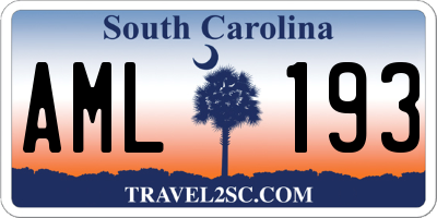 SC license plate AML193