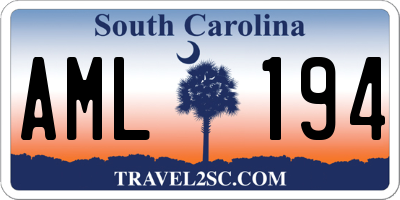 SC license plate AML194