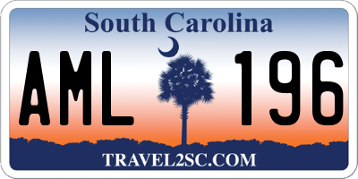 SC license plate AML196