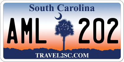 SC license plate AML202
