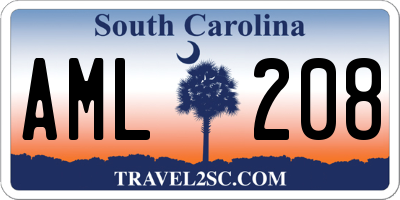 SC license plate AML208