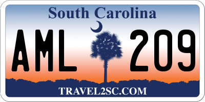 SC license plate AML209