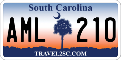 SC license plate AML210
