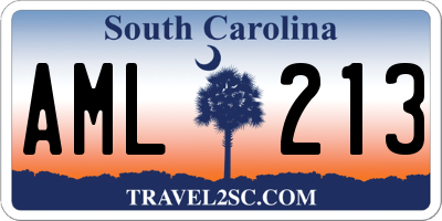 SC license plate AML213