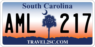 SC license plate AML217