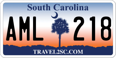 SC license plate AML218