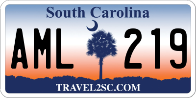 SC license plate AML219