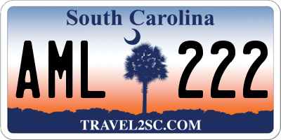 SC license plate AML222