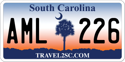 SC license plate AML226