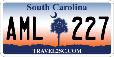 SC license plate AML227