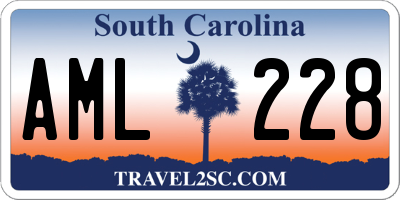SC license plate AML228