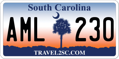 SC license plate AML230