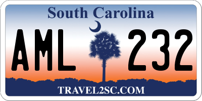 SC license plate AML232