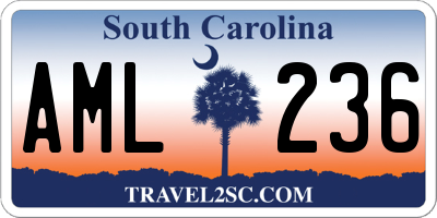 SC license plate AML236