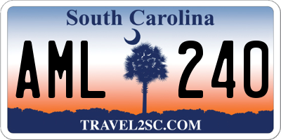 SC license plate AML240