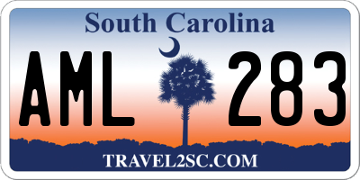SC license plate AML283