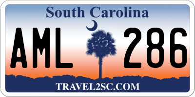 SC license plate AML286