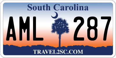 SC license plate AML287