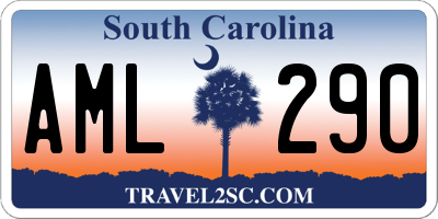 SC license plate AML290