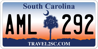 SC license plate AML292