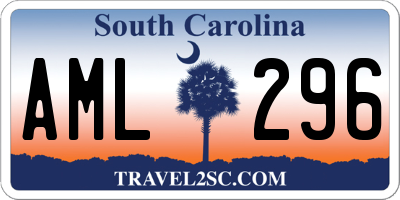 SC license plate AML296