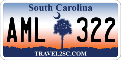 SC license plate AML322