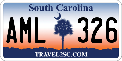 SC license plate AML326