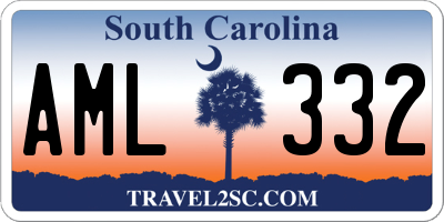 SC license plate AML332