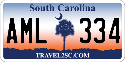 SC license plate AML334