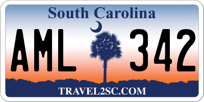 SC license plate AML342